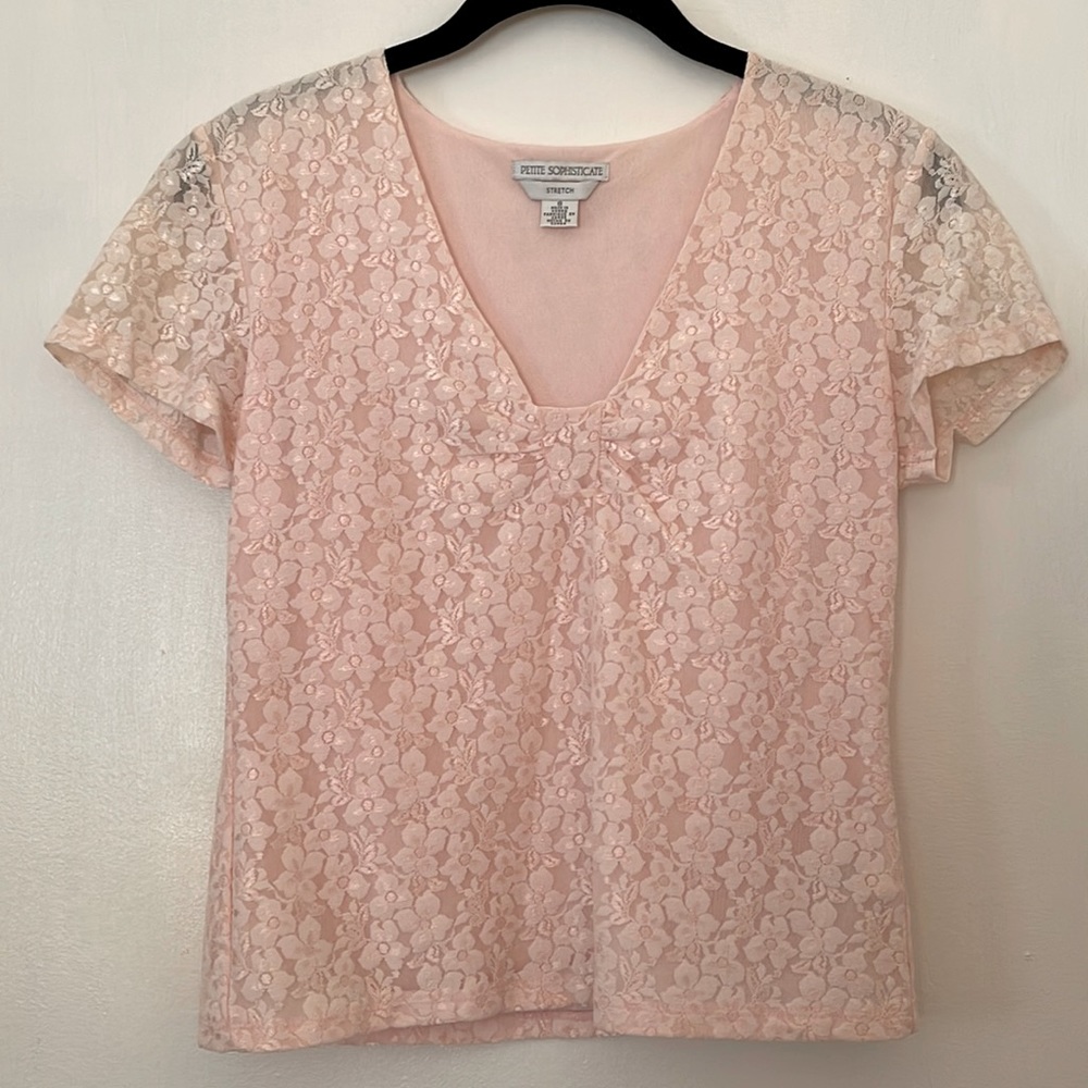 Pink Lace Blouse, Size S